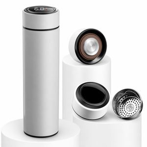 Custom Logo Smart Drinkware Thermos Bottle with <b>Tea</b> <b>Infuser</b> Stainless Steel Smart Digital LED Display Temperature Water Bottle - Product Image 1