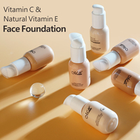 Fond de teint liquide Menow F691 OEM/ODM, marque privée, vitamine C et E, peau foncée, imperméable, hydratant, couvrance HD, anti-cernes, vente en gros