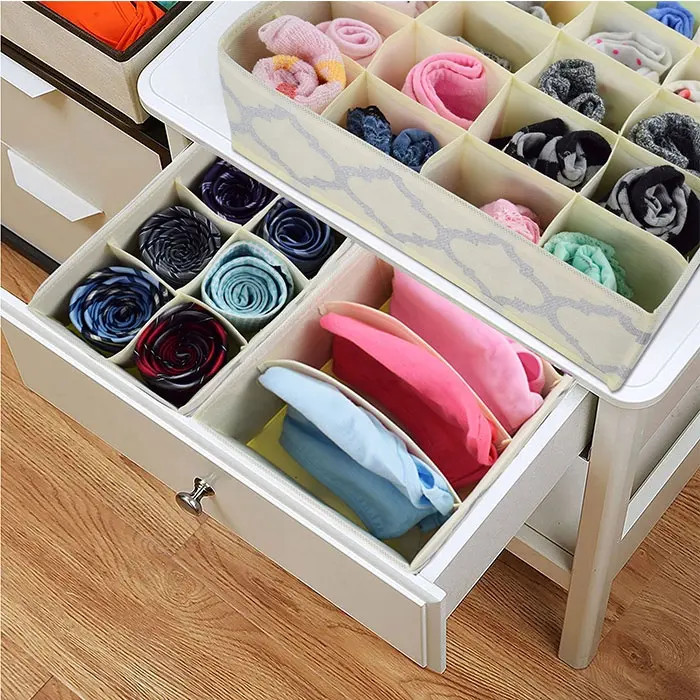 2022 Hot Selling Closet Ondergoed Organizer Lade Divider 4 Set Ondergoed Organizer