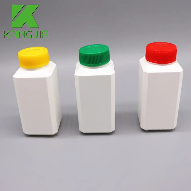 HDPE 100ml plastic reagent bottle square brown milky white liquid reagent chemical bottle