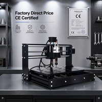 Routeur CNC de bureau 2-en-1 3020 Pro, machine de gravure 3 axes avec modules de diodes CO2, haute précision pour la sculpture sur MDF/contreplaqué/tilleul, DIY