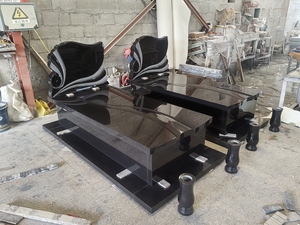 Pierre tombale en granit noir absolu, monuments de couleur noire assortie, pierre tombale économique - Product Image 2