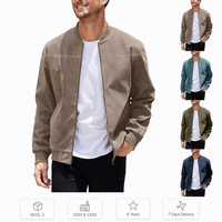 Blouson Bomber Homme Style Punk Automne Décontracté Grande Taille Doublure Coton Col Montant Coupe-Vent Chaud Extérieur