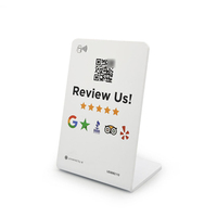 Custom PVC Smart Card Programmable for Shop Restaurant Social Media YouTube TikTok Google Review Card QR Code Display NFC Stand