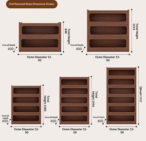 Librería Modular Moderna de Madera con 4 Estantes, Mueble de Almacenamiento Independiente para Sala de Estar, Estilo Retro, para Oficina en Casa y Uso Escolar - Product Image 6