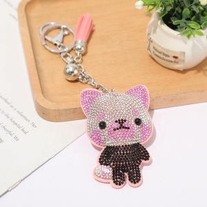 New Fashion <b>Key</b> Ring Crystal Cat <b>Key</b> <b>Chain</b> Purse Bag Charm Pendant Bling Pet Cat <b>Key</b> <b>Chain</b> Wholesale - Product Image 2