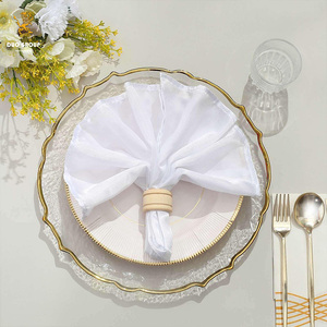 Assiettes <span class=keywords><strong>de</strong></span> présentation en <span class=keywords><strong>verre</strong></span> doré, motif tournesol, bord festonné, transparentes, réutilisables, <span class=keywords><strong>pour</strong></span> dîner, mariage, événements - Product Image 2