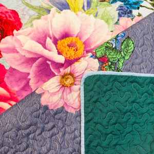Lot de 5 Pièces : Parure de <span class=keywords><strong>Lit</strong></span> Matelassée Ultrasonique avec Rideaux Assortis, Motif Floral, Taille King Size - Product Image 6