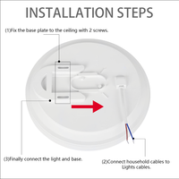Cache-luminaire LED en plastique rond moderne pour intérieur 12W, étanche, pour lampe de chambre/plafonnier LED/plafonnier