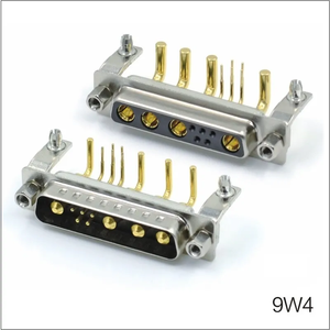 ขั้วต่อแบบมุมฉากกำลังสูง 9W4 R/A ชนิด DIP สำหรับ PCB ขั้วต่อตัวผู้ 9W4 - Product Image 2