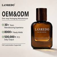 Flacon de parfum carré vide en verre ambré personnalisé 30ml 50ml 100ml avec bouchon en bois