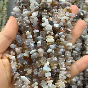 Perles de cristal transparentes authentiques de 5-8 mm, brin de 80 cm de long, éclats de quartz blanc - Product Image 4