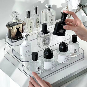 Transparent Tiered Perfume <b>Storage</b> Rack 3-Layer Cosmetic Organizer For <b>Dressing</b> <b>Table</b> Makeup Display Shelf - Product Image 2