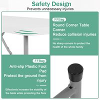 Table pliante LuckyOCT 6FT blanche, table en plastique portable avec poignée de transport, structure en acier avec verrouillage pour événements, camping, utilisation en extérieur
