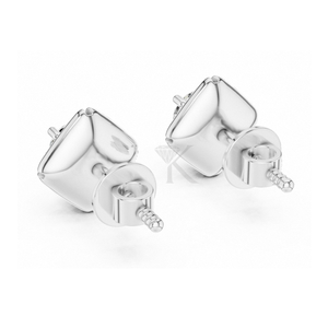 Pendientes de diamantes geométricos esculpturales con cierres de rosca seguros, joyería fina minimalista elegante, perfectos para mujeres - Product Image 4