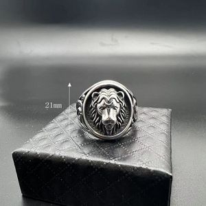 18K Vergulde Roestvrijstalen Statement Ringen Hiphop Leeuwenkop Vintage Dierenring Voor Mannen - Product Image 5