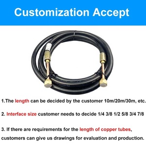 R134A R404A R22 1/2 "Piezas de refrigeración Aire acondicionado Manguera de goma flexible de conexión negra - Product Image 6