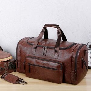 Women Men Workout Tote Sports <b>Overnight</b> Travel Leather Duffle Weekender <b>Bag</b> - Product Image 5