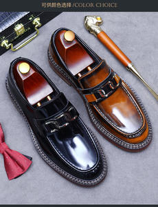 New British Casual Luxury Handcrafted Men's Oxford <b>Leather</b> Formal <b>Shoes</b> Evergreen Anti-Slippery Breathable Wedding Professional - Product Image 3