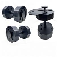 Nouveau design prix de gros multifonction ergonomiquement carré ensemble de poids réglable haltère serrure anti-dérapant acier poignée salle de sport