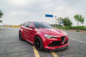Nuovo prodotto in fibra di carbonio <span class=keywords><strong>Alfa</strong></span> <span class=keywords><strong>Romeo</strong></span> Stelvio <span class=keywords><strong>accessori</strong></span> ampia Bodyki pala anteriore diffusore Spoiler posteriore paraurti auto - Product Image 2