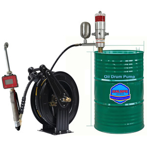 <span class=keywords><strong>Pompe</strong></span> à baril d'huile automatique à commande pneumatique de 200 L (55 gallons) avec <span class=keywords><strong>compteur</strong></span> de débit et enrouleur de tuyau de 10 m, rapport de réduction 3:1 ou 5:1 - Product Image 1