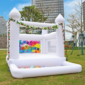 Castillo Inflable Blanco para Bodas, Niños y Adultos, con Piscina de Pelotas y Tobogán, para Fiestas y Eventos - Product Image 2