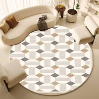 Tapis de sol de luxe rond en polyester pour chambre et salon