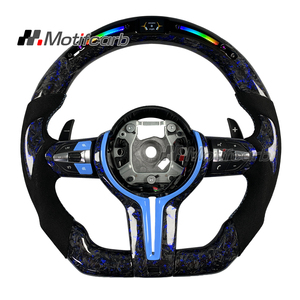 Volante Deportivo Personalizado de Fibra de Carbono Forjado Azul con Agarre de Microfibra para BMW F10 F30 F31 F32 F33 F34 X3 X4 X5 X6 M3 M4 M5 M6 - Product Image 1