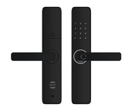 Cerradura Inteligente Glomarket con Control por Aplicación Wi-Fi, Huella Dactilar, Pantalla Táctil, Teclado Numérico, Llave, Cerradura Inteligente para Puerta de Madera