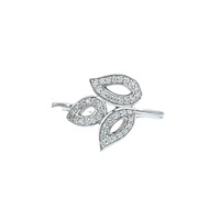 Trois pièces feuille bague 5A grade zircone bague de mariage en argent femmes bague de fiançailles