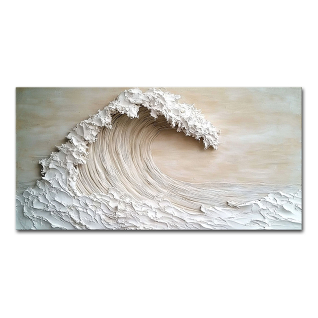 100% Handmade Romantic Beach Scenery Acrylic Canvas Painting Modern Simple Thick Poster Modern Living Room Background Decoration