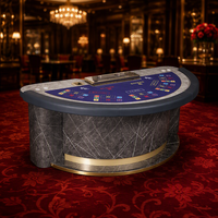 Table de jeu de Baccarat demi-table de marque BBY, luxe moderne, structure en bois massif, feutre imprimé sur mesure, plateau à jetons intégré, porte-gobelet, club privé