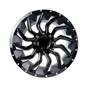 Jantes de voiture tout-terrain forgées en alliage d'aluminium, finition noire, profil profond, moulées par flux, 25 mm ET0, 5x139,7 mm PCD, pour pick-up et SUV - Product Image 3