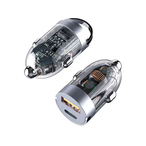 120W车载电话充电器<span class=keywords><strong>USB</strong></span> <span class=keywords><strong>C</strong></span>型端口适配器迷你<span class=keywords><strong>USB</strong></span>车载充电器快速车载适配器双端口打火机适配器 - Product Image 1