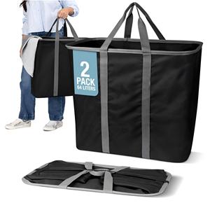 Bolsa de Lavandería Plegable, Paquete de 2, 64L, Contenedor de Almacenamiento Plegable para Ropa, Organizador para Lavandería - Product Image 1