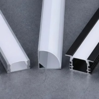 Profilé d'extrusion en aluminium sur mesure, profilé en aluminium encastré pour LED avec diffuseur blanc/noir pour bande lumineuse LED