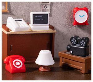 A granel kawaii dibujos animados resina radio reloj despertador proyector <span class=keywords><strong>teléfono</strong></span> lámpara ordenador fijo 3D mini estatuilla niños juguete fabricante - Product Image 2