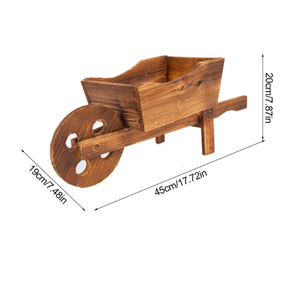 Jardinière <span class=keywords><strong>en</strong></span> <span class=keywords><strong>bois</strong></span> naturel rustique pour l'extérieur, pot à fleurs <span class=keywords><strong>en</strong></span> forme <span class=keywords><strong>de</strong></span> <span class=keywords><strong>brouette</strong></span>, pot <span class=keywords><strong>de</strong></span> plante décoratif multifonctionnel - Product Image 5