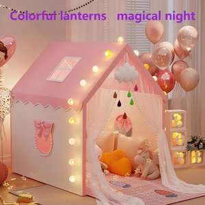 Ventes chaudes, tente de jeu de château de princesse rose adorable, jeu d'intérieur avec fenêtre en maille ventilée, fabriquée en polyester durable - Product Image 4