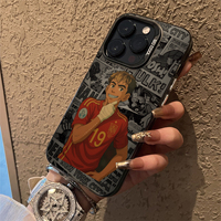 Joueur de football d'anime # 19 Coques de téléphone DIY en TPU avec peinture UV, antichoc et anti-traces de doigts pour 17/16/15/14 Pro Max