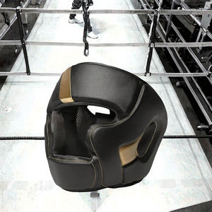 Casco de Boxeo Portátil Completamente Cerrado para Entrenamiento de Sanda, Protector de Cabeza Engrosado de Microfibra de Cuero con Diseño de Cara de Mono para Muay Thai, Talla L - Product Image 2