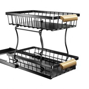 Organisateur de cuisine coulissant à 2 niveaux en métal pour sous-évier, vente en gros sur mesure - Product Image 2