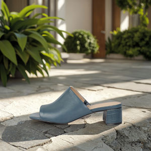 <span class=keywords><strong>Mules</strong></span> <span class=keywords><strong>en</strong></span> <span class=keywords><strong>cuir</strong></span> personnalisables pour femmes chaussures sandales à talons épais bas dos ouvert Peep Toe carré bloc talon printemps été - Product Image 3