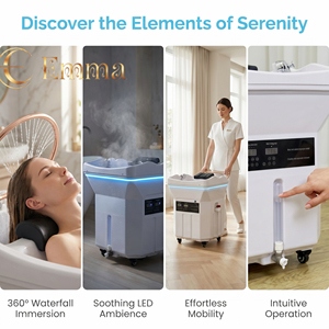 Portable Head Spa <b>Bed</b> Shampoo Bowl with Water Circulation Heating Steamer Mobile Scalp Therapy Treatment Basin Salon Furniture - Product Image 6