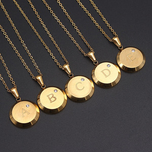 Collar <span class=keywords><strong>de</strong></span> Moda con Colgante <span class=keywords><strong>de</strong></span> 26 Letras en Acero Inoxidable con Circonitas, Cadena <span class=keywords><strong>de</strong></span> Eslabones, Chapado en <span class=keywords><strong>Oro</strong></span> <span class=keywords><strong>de</strong></span> 18K, Regalo - Product Image 4