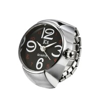 Reloj de Dedo Unisex KS LXRW-141 de AliExpress, Diseño Simple, Correa de Aleación, Movimiento de Cuarzo, Plateado