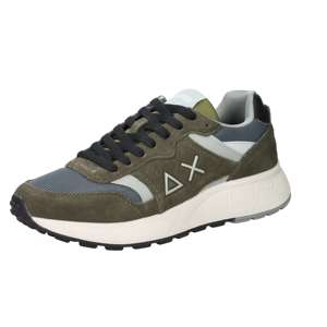 Sun68 Baskets à lacets à plateforme pour hommes, couleur vert militaire et blanc, talon de 4 cm, pointures 40-46 - Product Image 4