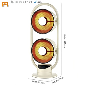 <span class=keywords><strong>Ventilateur</strong></span> Chauffant Électrique Infrarouge en Céramique Économe en Énergie avec Protection Contre la Surchauffe et la Chute, Éclairage, Autoportant, Télécommande Réglable - Product Image 1