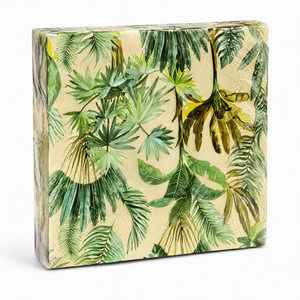Serviettes en papier imprimées jetables 2 plis 4 volets pour Noël, motif floral tropical, pour fêtes et sacs de serviettes de fête - Product Image 6